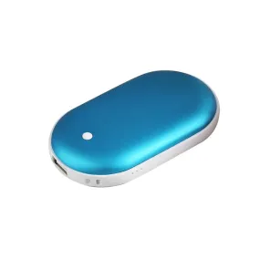 4000mAh USB Rechargeable Electric Hand Warmer Heater Pebbles Double-Side Pocket Warmer Portable Power Bank for iPhone/ Samsung Galaxy