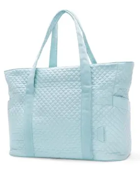 BAGSMART Large Tote Bag For Women, Travel Shoulder Bag Top Handle Handbag with Yoga Mat Buckle for Gym, Work, Travel (Baby Blue, Large)