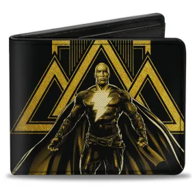 Bi-Fold Wallet - Black Adam Pose   Title Logo Black Yellows