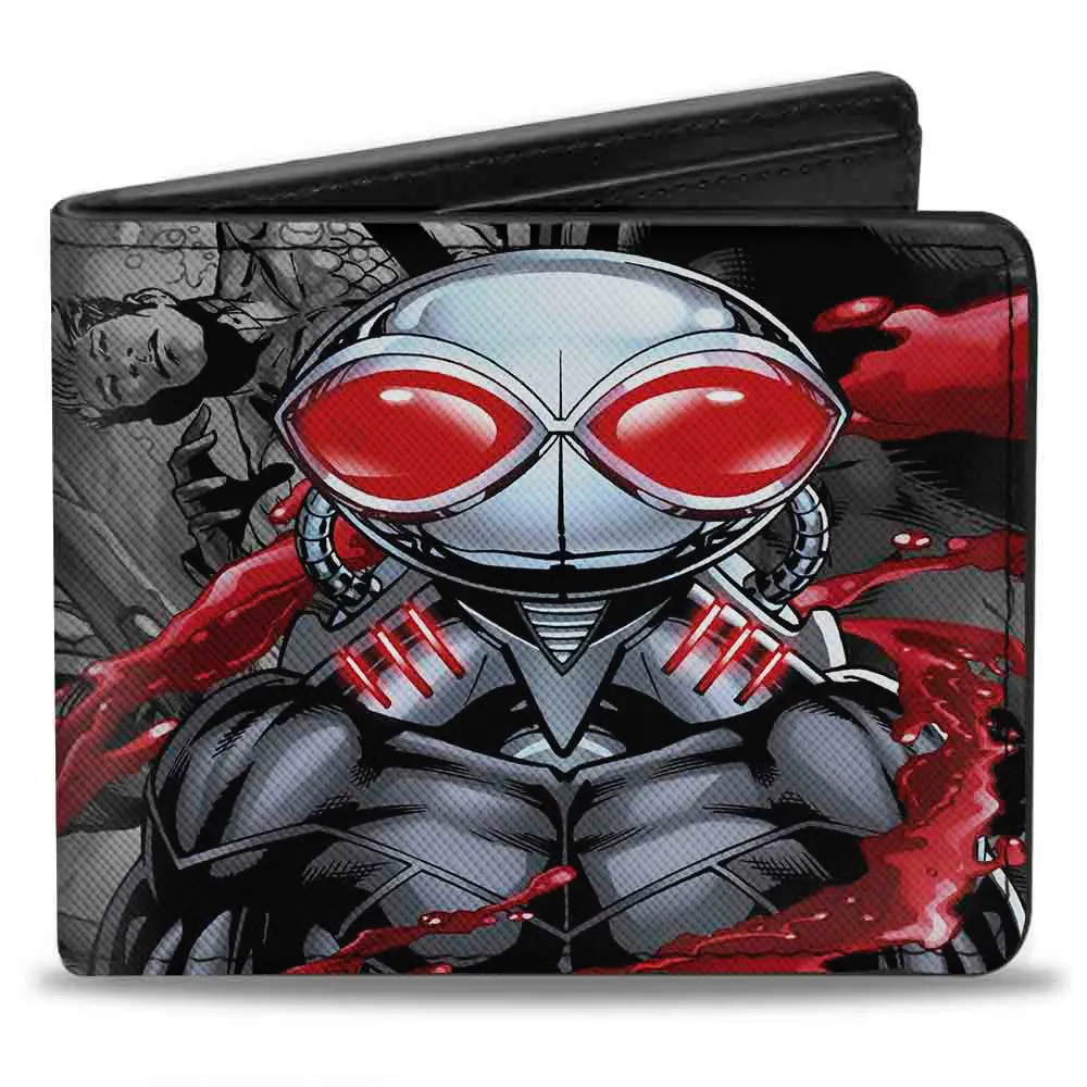 Bi-Fold Wallet - Black Manta Pose Aquaman Issue 23 1 Cover Scene Grays Reds