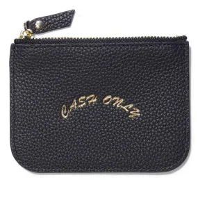 Cash Only - Leather Zip Wallet Black