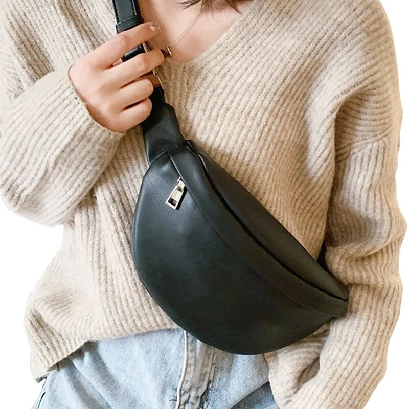 Casual Waist Bag Casual Women Chest Bag Fashion Shoulder Bags Female Pu Leather Belt Bags