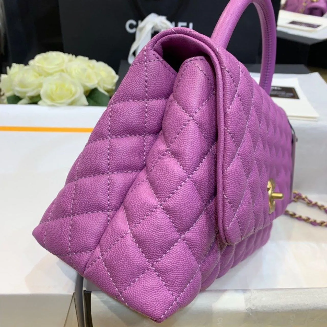 CHLLarge Flap Bag With Top Handle Purple For Women, Women’s Handbags, Shoulder And Crossbody Bags 11in/28cm A92991