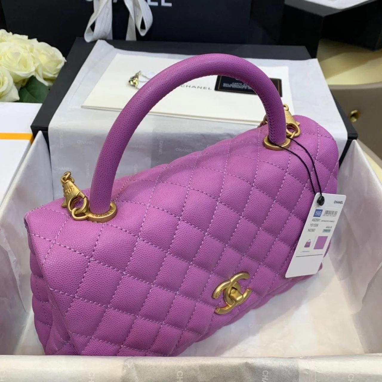 CHLLarge Flap Bag With Top Handle Purple For Women, Women’s Handbags, Shoulder And Crossbody Bags 11in/28cm A92991