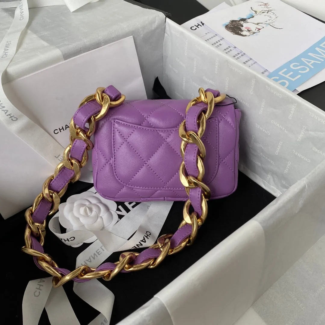 CHLMini Flap Bag Purple For Women, Women&#8217;s Bags Shoulder And Crossbody Bags 6.6in/17cm AS3213