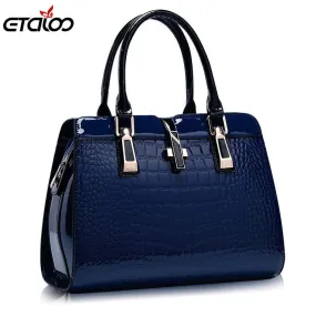 Europe women leather handbags PU handbag leather women bag patent handbag