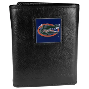 Florida Gators Deluxe Leather Tri-fold Wallet Packaged in Gift Box