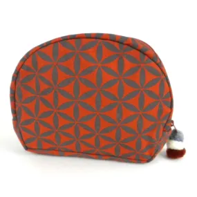 Flower of Life Cosmetic Bag Terra Cotta/Grey Global Groove