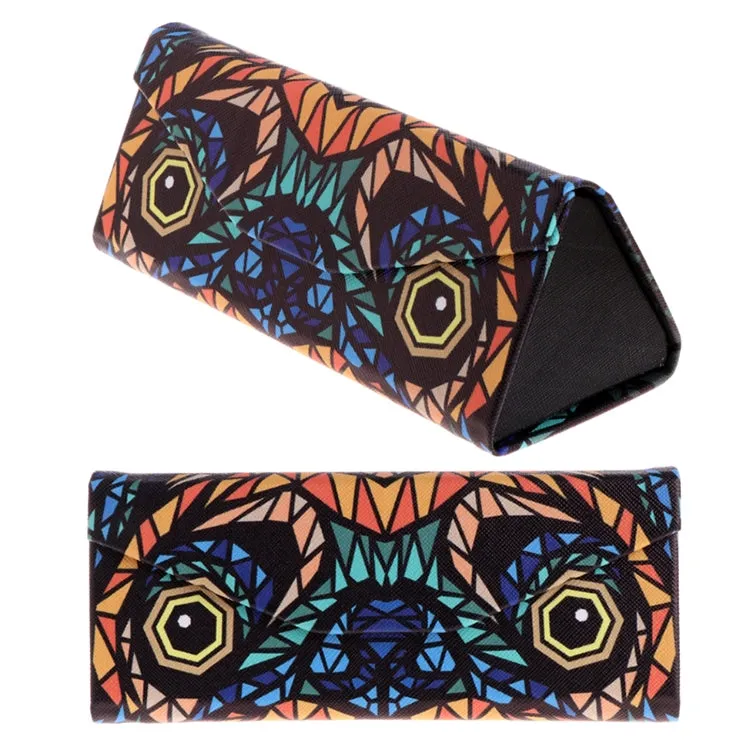 Foldable Triangle Animal Print Glasses Case Sunglasses Myopia Frame Case(Dog)