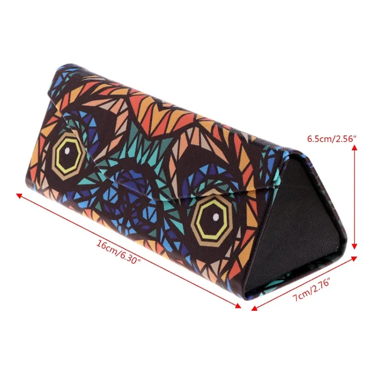 Foldable Triangle Animal Print Glasses Case Sunglasses Myopia Frame Case(Dog)