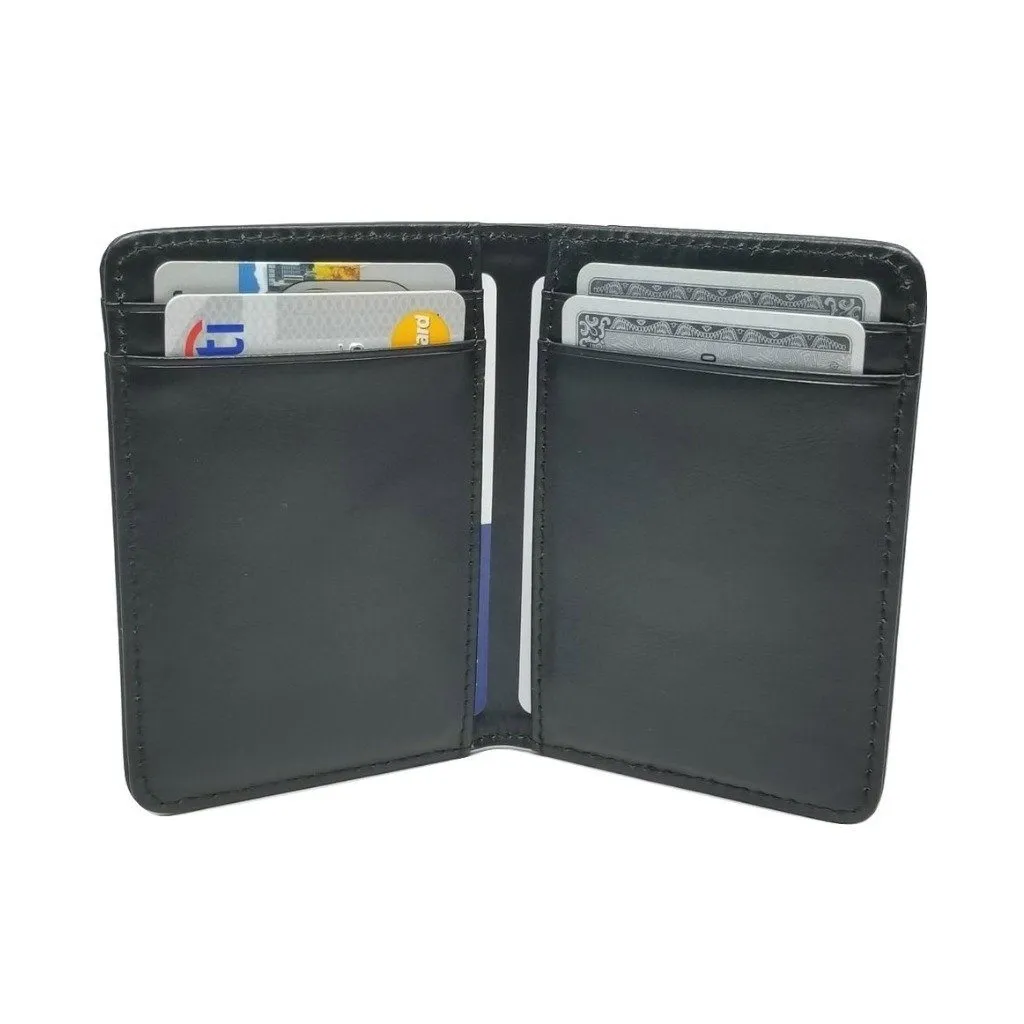 Front Pocket Wallet with RFID in Crazy Horse Leather - Double Espresso "S"