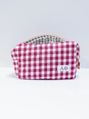 GINGHAM QUILTED MAKEUP BAG | ALPHA PHI