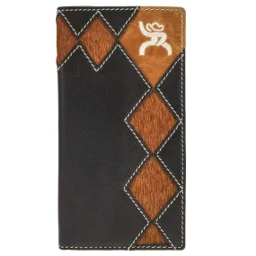 HOOey Diamond Patchwork Brown On Leather (Black) - Men's Rodeo Wallet