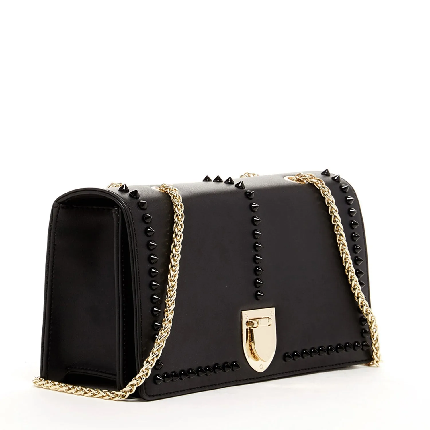 Josie Black Leather Chain Bag