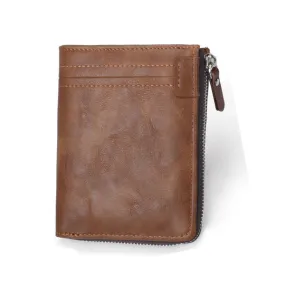 Korean Style Brown RFID Zipper Multi-Card Slot Men Wallet 韓版RFID拉鍊多卡位男士棕色錢包 CH19065