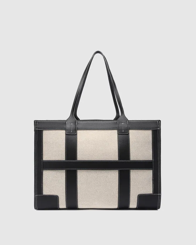 Louenhide Toorak Canvas Tote Bag Natural Black