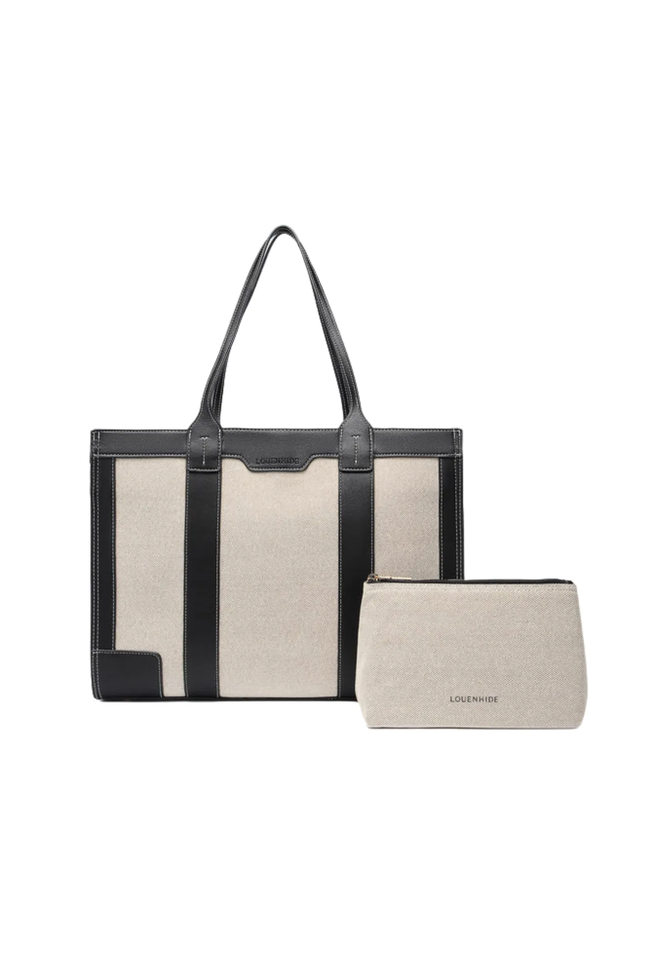 Louenhide Toorak Canvas Tote Bag Natural Black