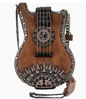 Mary Frances Open Mic Beaded Crossbody Guitar Handbag