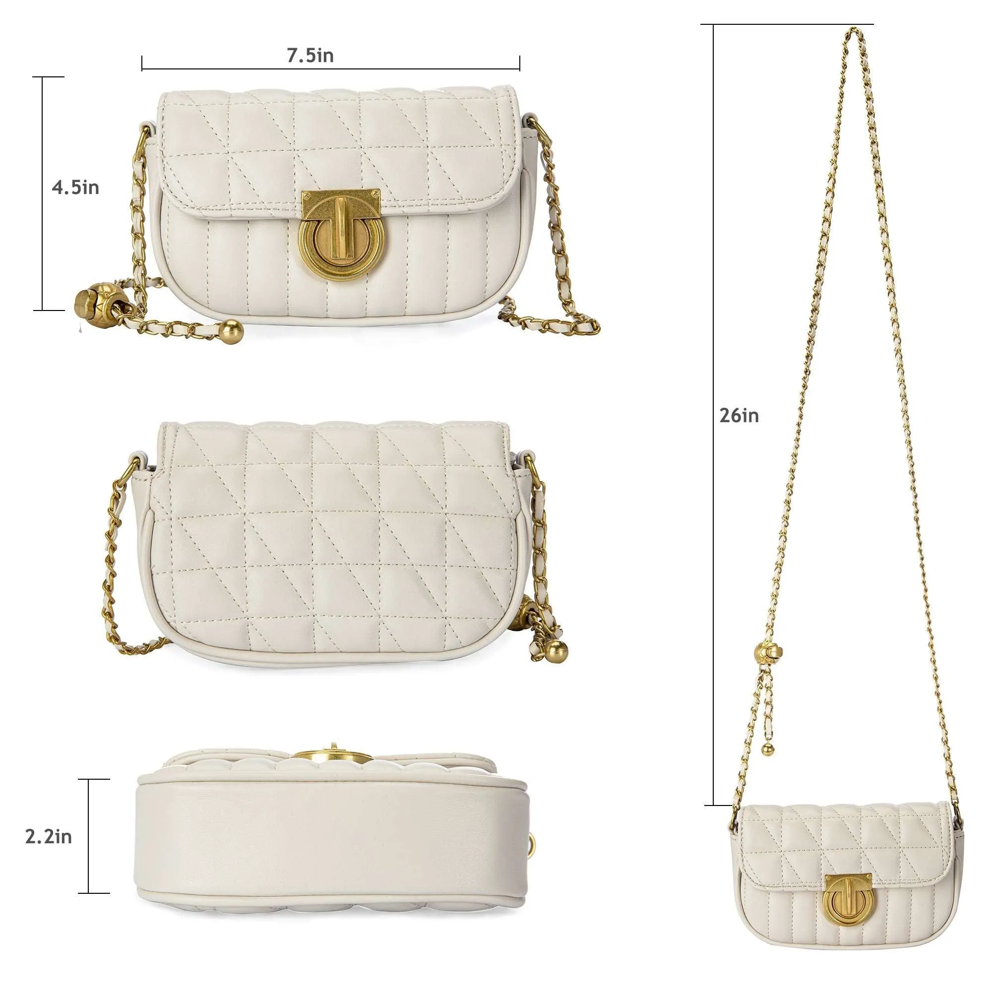 Milan Chiva Casual Quilted Plain Crossbody Bag