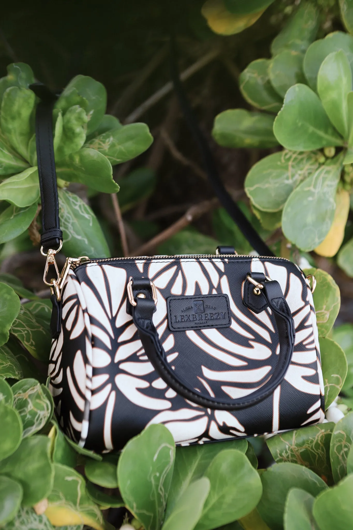 Mini Crossbody Handbag | Monstera Black