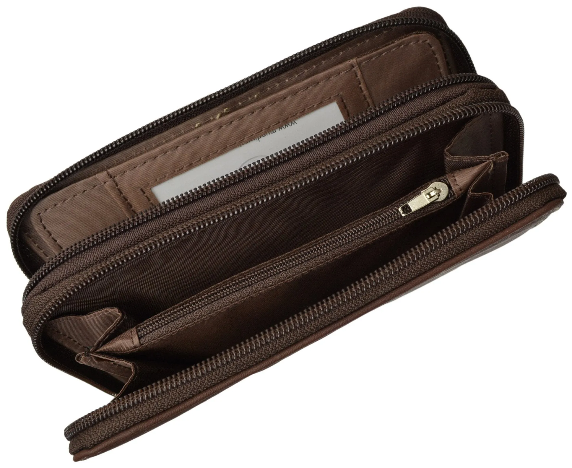 Mundi Classic Double Zip Around Wallet Clutch