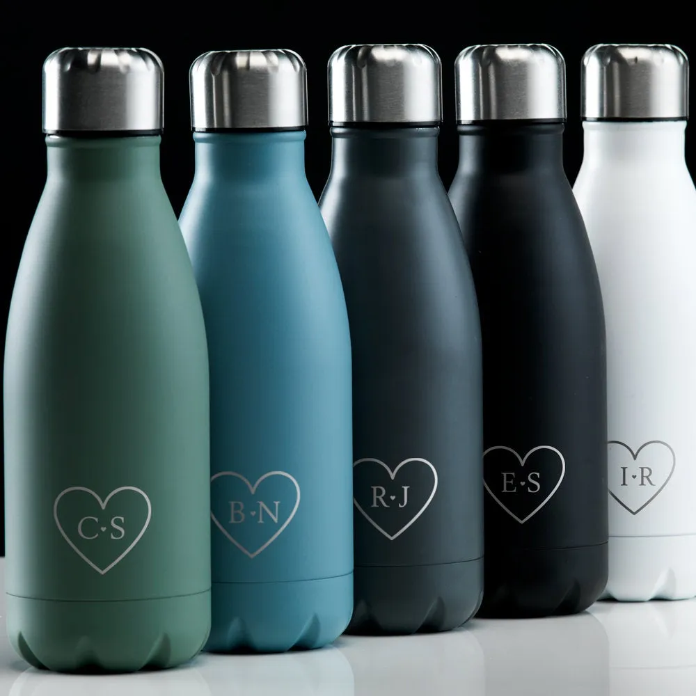 Personalised Heart Monogrammed Water Bottle 500ml