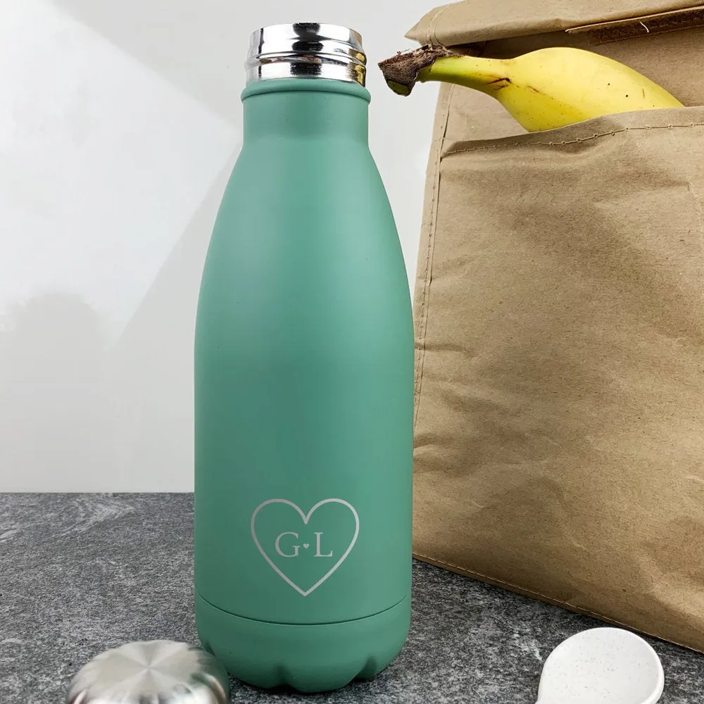 Personalised Heart Monogrammed Water Bottle 500ml