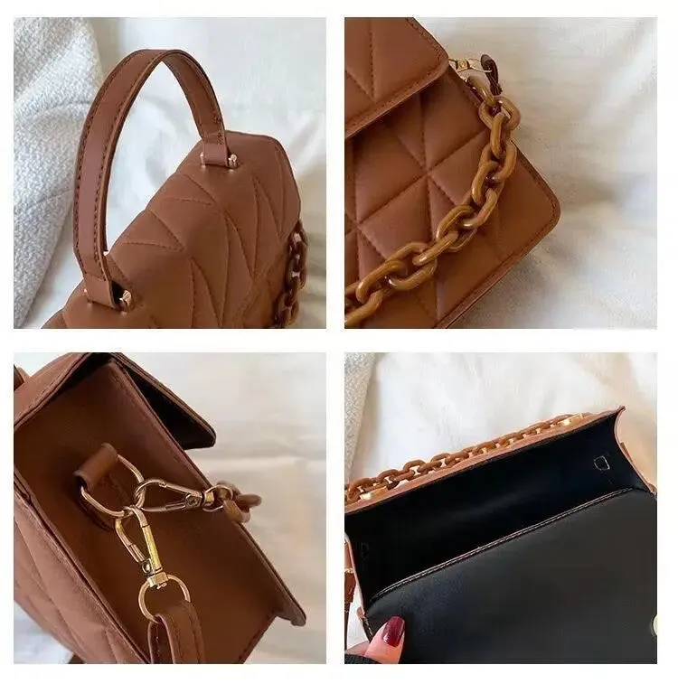 Quilted Chain Strap Crossbody Bag