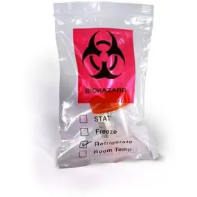 Reclosable Biohazard 3 Wall Specimen Bags - 6 x 9 x 2 mil