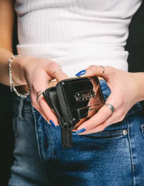 Retro Cassette Wallet | Black Chrome