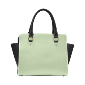 Sage Green Purse Handbag, Olive Vintage Vegan Leather Designer Women Satchel Top Zip Handle Bag Shoulder Strap Crossbody