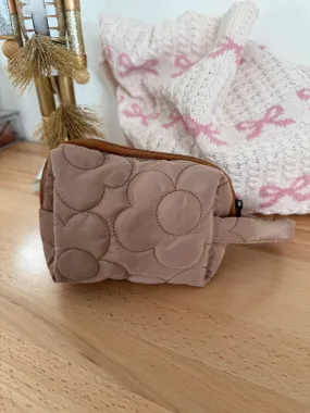 Small flower puffer makeup bag