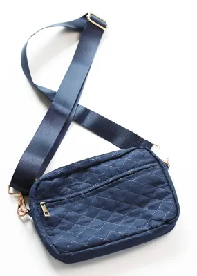 Sophie Quilted Crossbody Bag Navy