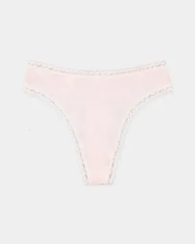 Stripe & Stare High Waist Thong in Pink-a-Boo