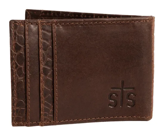 STS Croc Embossed Leather Money Clip Card Wallet STS63485