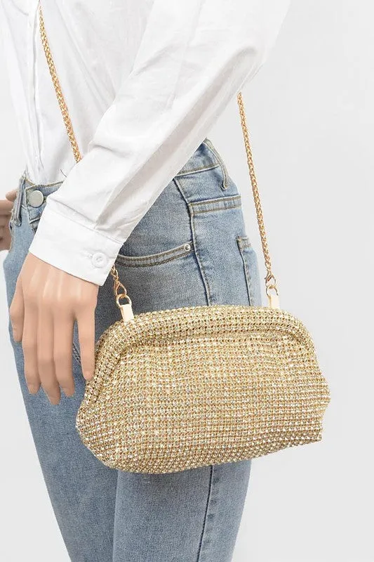 TEEK - Oversize Rhinestone Convertible Soft Clutch Bag