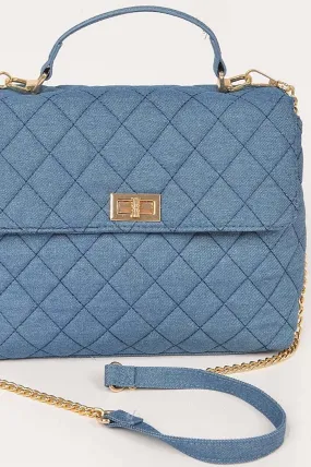 Tessa Quilted Denim Top Handle Crossbody Bag