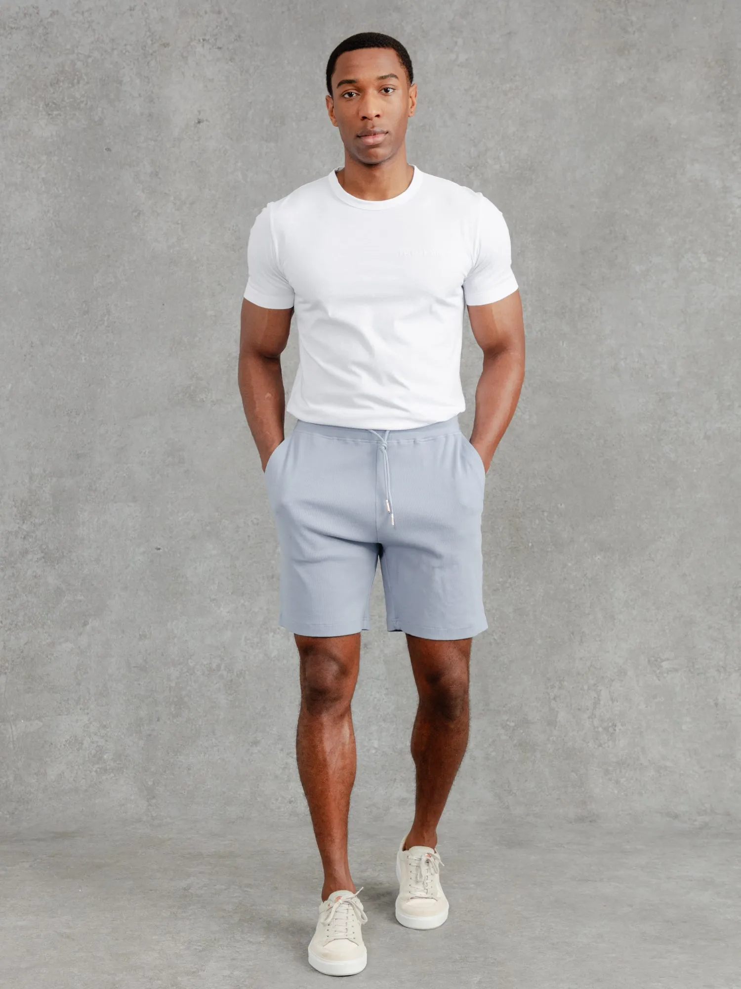 The Ribbed Shorts - Sky Blue