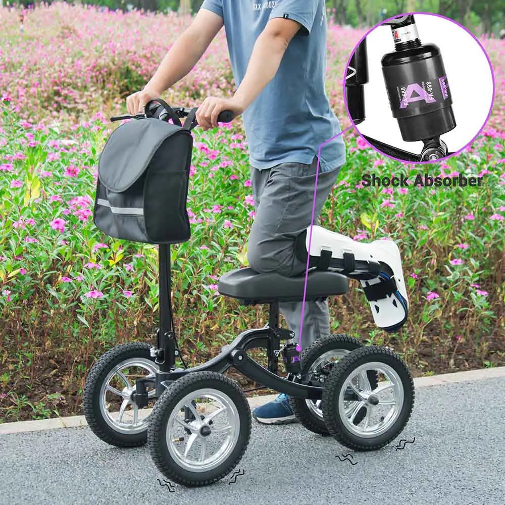 TheLAShop All Terrain Knee Walker Scooter Suspension Brake Basket