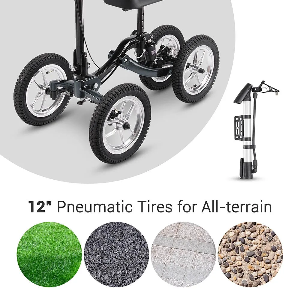 TheLAShop All Terrain Knee Walker Scooter Suspension Brake Basket