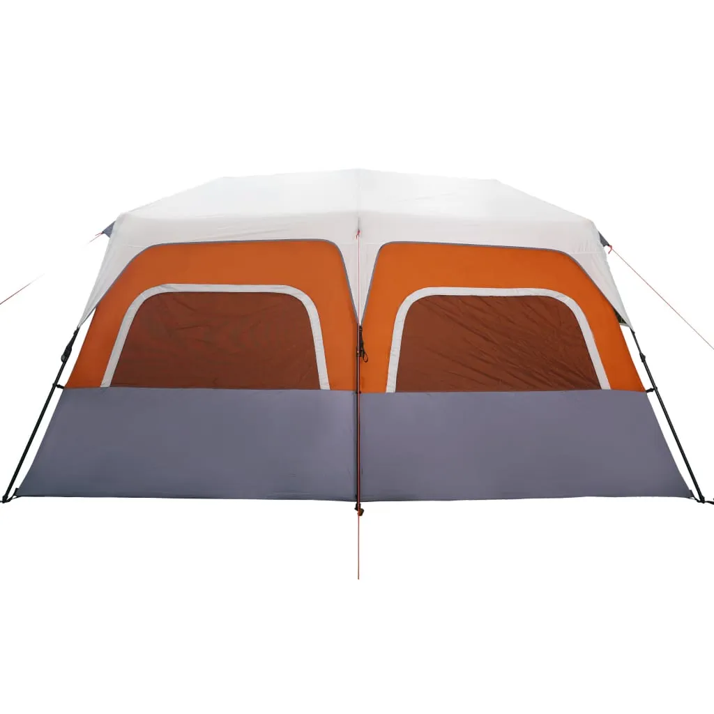 vidaXL Family Tent with LED 10-Person Light Grey and Orange Quick Release