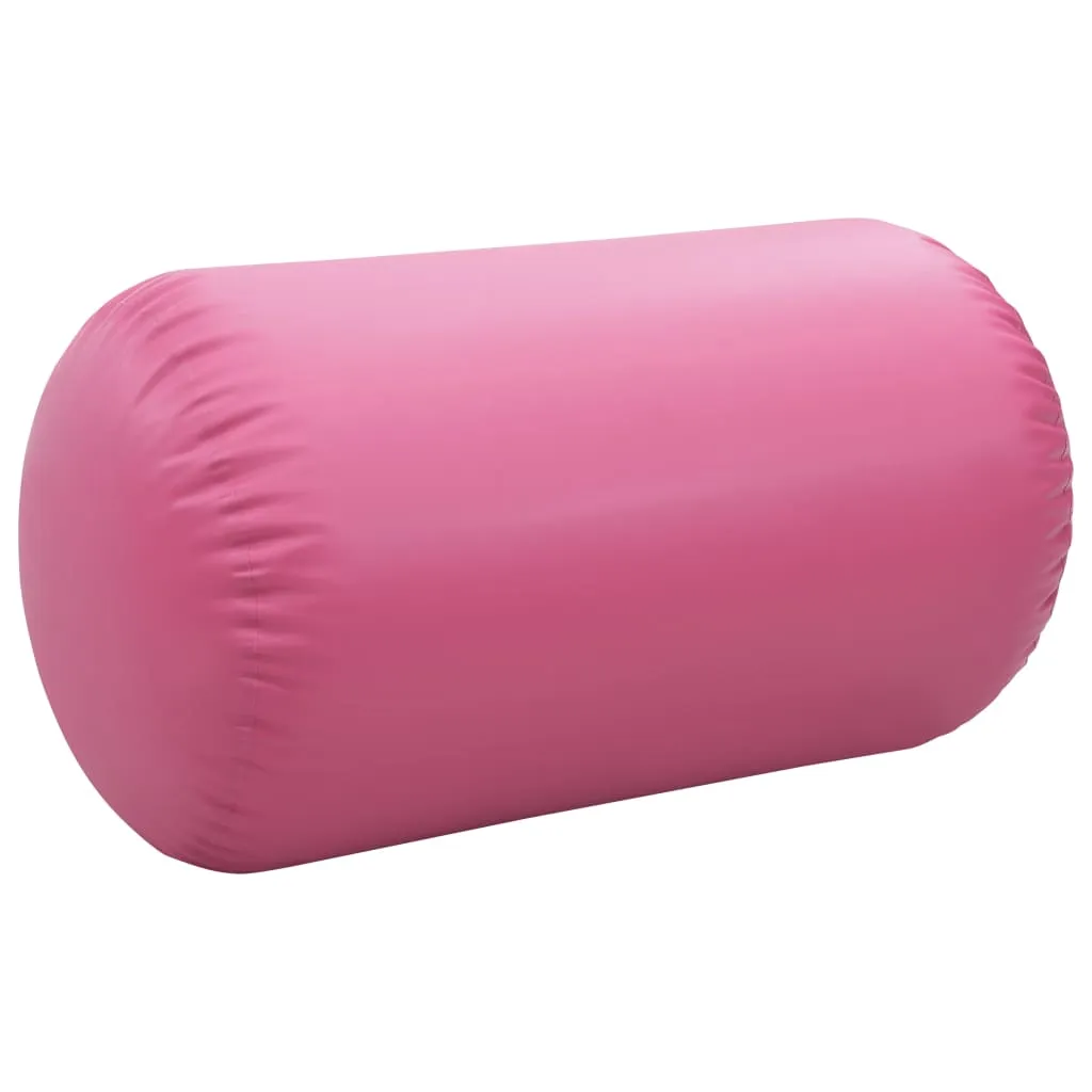 vidaXL Inflatable Gymnastic Roll with Pump 100x60 cm PVC Pink