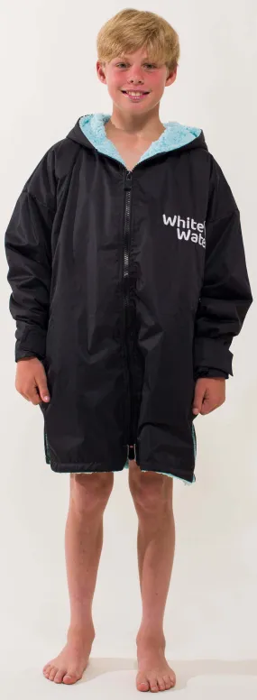 White Water KIDS Pro Changing Robe Black Outer-Shell, Blue Lining