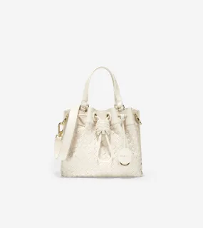 Woven Leather Small Bucket Bag